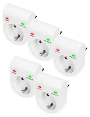 Produktbild von DIGITUS Überspannungs-Schutzadapter – 5 Stück – Ableitstrom Max. 13.500 A