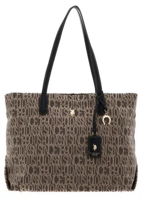 Produktbild von U.S. POLO ASSN. Schultertasche Shopper Jacquard Shopping Bag Black taupe