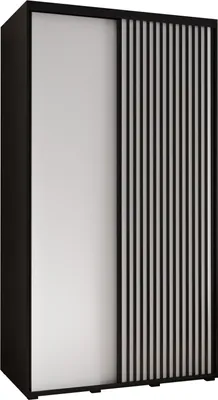 Produktbild von MEBLE KRYSPOL Lanko 1 Schrank mit 2 Schiebetüren - 235,2x140x60 cm - Schwarz Weiß Schwarz