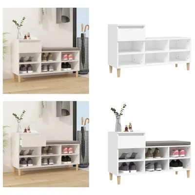 Immagine prodotto di vidaXL Scarpiera bianca 102x36x60 cm in legno - Scarpiera - Ripiani per scarpe - Armadietto per scarpe - Magazzino per scarpe