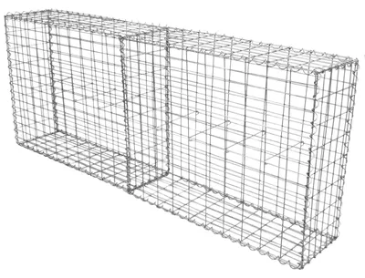 Produktbild von MonsterShop Gabionen Steingabionen Gabionenkörbe Drahtkorb Mauer Steinkörbe Gitterkorb Gabionenzaun 100cm x 80cm x 30cm 2 Körbe beeinhaltet