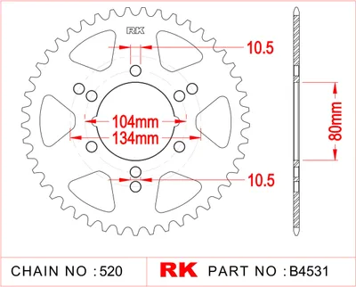 Produktbild von RK Kettenrad 4531 42 Zähne