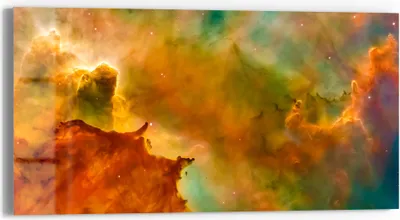 Produktbild von DEQORI Glasbild Echtglas 60x30 cm 'Kosmischer Farbzauber' Wandbild Bild modern Deko