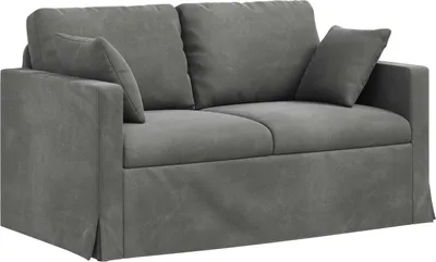 Zdjęcie produktu dla vidaXL Sofa ciemnoszara 138 x 78 x 80 cm aksamit
