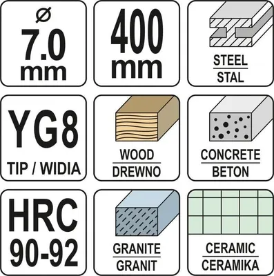 Obrázek produktu pro Univerzální vrták do betonu, dřeva, kovu 6x400mm