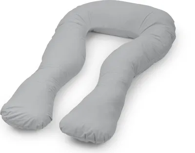 Image de Coussin de grossesse en U pour dormir et allaiter avec housse amovible, gris