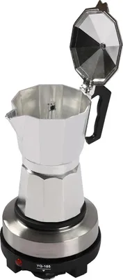 Mokkakanne - Elektrischer Espressokocher - 500 W - 5 Stufen - Einstellbare Temperatur - Heizplatte - Automatische Erwärmung - Silber