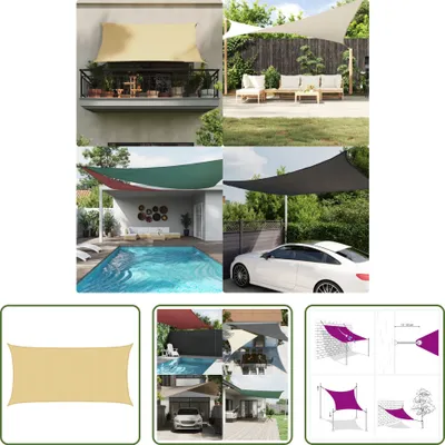 Produktbild von The Living Store Sonnensegel Sandfarbe 5x2,5 m 100% Polyester Oxford