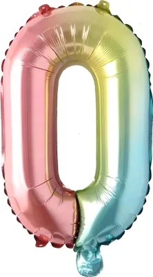 Produktbild von Folienballon Buchstabe O, regenbogen bunt, ca. 40 cm, für Luftbefüllung