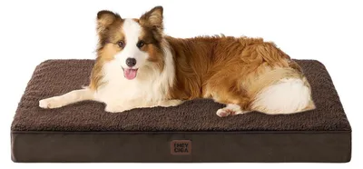 Image de Lit orthopédique pour chien, taille XL, 104x68 cm, lavable, couleur marron