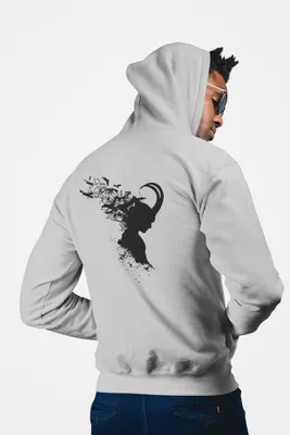 Produktbild von D&B Uni Hoodie ZIPMO00019 Loki HellGrau-Größe XL