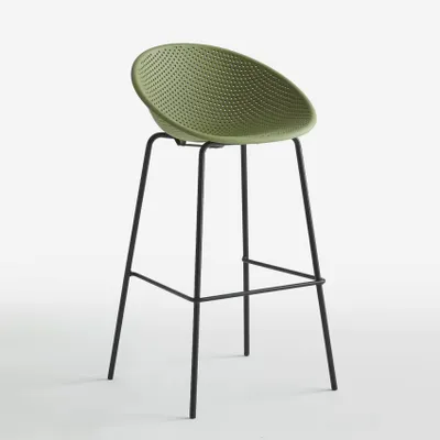 Produktbild von Hoher Hocker 73cm in modernem Design für die Küche,  Bar oder Restaurant Flaund - Dunkel Grün