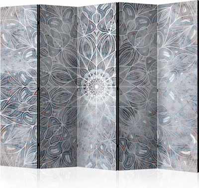 Produktbild von Akusticher Raumteiler Mandala Foto Paravent 225x172 cm beidseitig auf Vlies-Leinwand bedruckt Akustikschaum Trennwand Spanische Wand Sichtschutz Home Office Orient Boho Abstrakt f-A-0716-z-c
