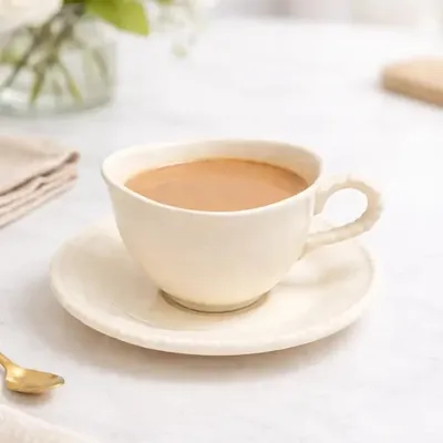 Produktbild von Pearls Kaffee- und Teeset aus Porzellan, 12-teilig creme mit Untertassen