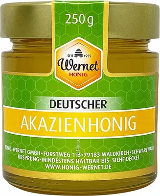 Produktbild von Honig Wernet Deutscher Akazienhonig  – Schwarzwälder Imkerhonig im 250g Glas