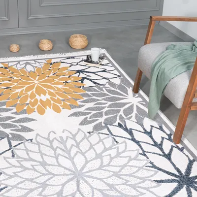Immagine prodotto di Tappeto a pelo corto - tappeto kilim boho, tappeto per il soggiorno, la camera da letto e la cucina, tappeto per il corridoio, 120 x 170 cm, orientale blu-oro
