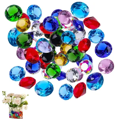 100 Acryl-Diamanten, bunt, 20 mm, Dekosteine für Vasen