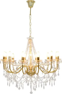 Immagine prodotto di vidaXL Lampadario con perle Golden 12 x prese E14