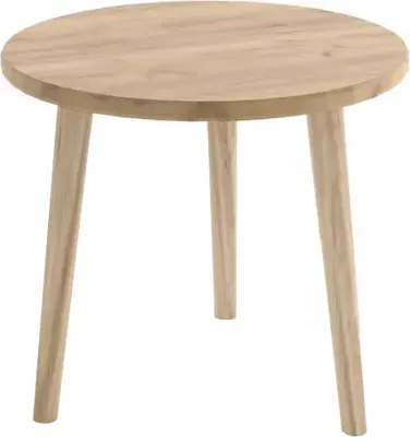 Zdjęcie produktu dla BETTSO Nowoczesny okrągły stolik kawowy w stylu skandynawskim na drewnianych nogach IKON Dąb Craft