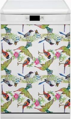 Produktbild von Magnet für Spülmaschine Abwaschbar 45x80 cm Magnet für Spülmaschine Magnetmatte Nachbildung - Bunte Vögel