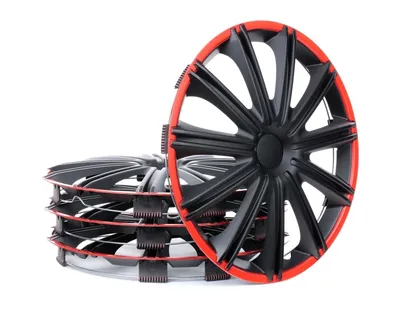 Produktbild von 4x 15" Zoll Radkappen Schwarz/Rot Radzierblenden Radblenden 15 NERO R ARGO