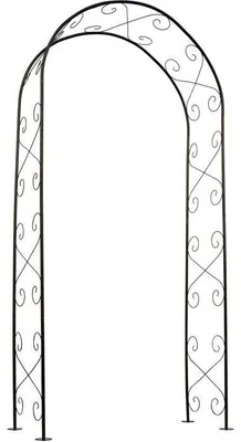 Immagine prodotto di Arco per pergola, metallo, 112,5 x 39,5 x 231 cm, nero, decorazione a volute