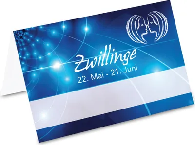 Produktbild von PRICARO Tischkarten Sternzeichen "Zwillinge", 40 Stück