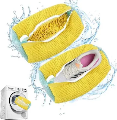 Zdjęcie produktu dla Zestaw 2 sztuk woreczków do prania butów, 39 x 19 cm, z siateczki, oddychające, chroniące buty i pralkę