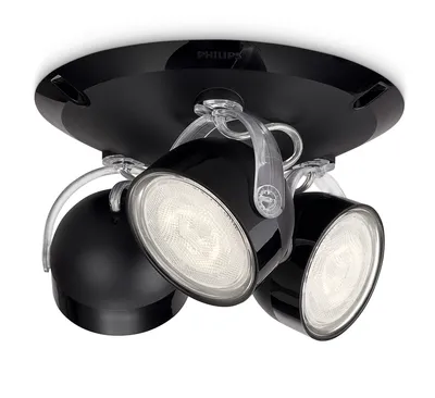 Produktbild von Philips myliving Spot 532333016, Surfaced lighting spot, 3 Glühbirne(n), LED, 3 W, 2700 K, Schwarz