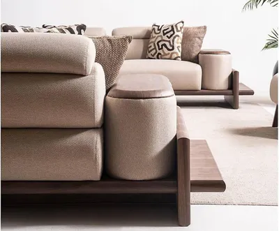 Immagine prodotto di Divano moderno a 3 posti marrone per soggiorno Divano imbottito Divano di design