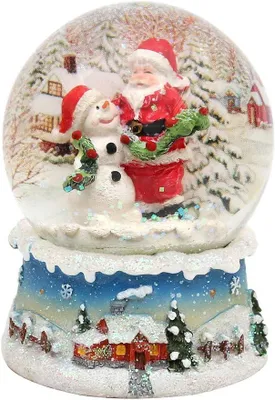 Produktbild von Wunderbare Schneekugel, Santa und Schneemann, Ø 6,5 cm