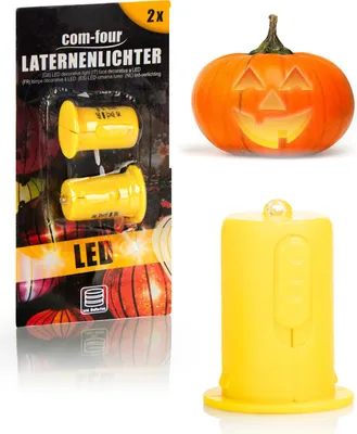 Produktbild von com-four® 2x LED Deko-Licht für Papierlaternen - LED-Teelichtersatz - warmweißes Laternenlicht - batteriebetriebene LED-Kerze - Mini-Lampe für Lampions, Windlichter, Kürbisse, Ballons und Dekoration