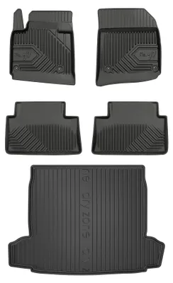 Productafbeelding van Rubberen automatten + kofferbakmat voor Citroën C5 II 2008-2017 (sedan) – 5-delig, zwart, op maat – Wielganizator