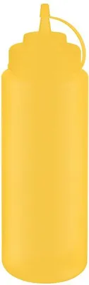 Produktbild von APS 93260 Quetschflasche, Polyethylen, 1.025 ml, Ø 8 cm, Höhe 26,5 cm, Einfüllöffnung Ø 5,5 cm, gelb
