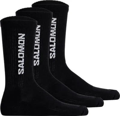 Produktbild von Salomon Uni Socken, 3er Pack - EVERYDAY CREW, Frottee, Stütz-Zone, Logo Schwarz 36-38