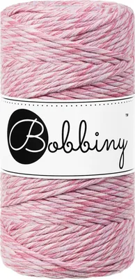 Produktbild von Bobbiny Macrame Cord 3 mm 100 m Raspberry Shake Schnur