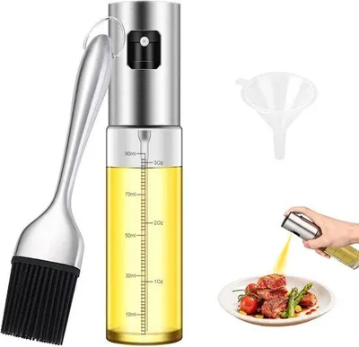 Produktbild von Ölversprüher 100ml, transparentes Glas mit Edelstahlborstel