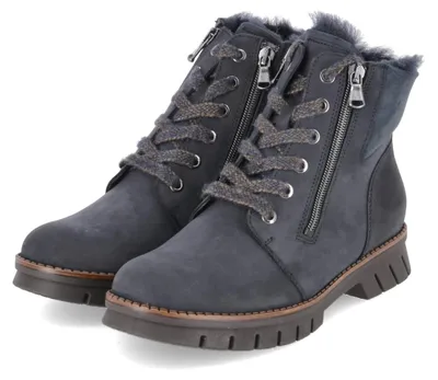 Produktbild von Waldläufer Damen Schnürboots Blau Rauleder Größe: 43