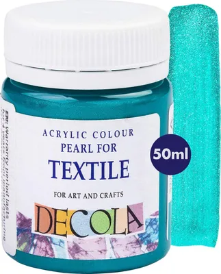 Produktbild von Nevskaya Palitra Decola - Türkise Glitzer Effekt Textilfarbe 50ml | Hochpigmentierte Textilfarben Waschmaschinenfest | Hergestellt
