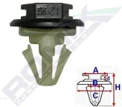 Produktbild von ROMIX Clip C60568 für RENAULT Clio III Schrägheck (BR0/1 CR0/1) 10mm 22.8mm