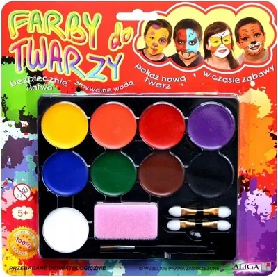 Zdjęcie produktu dla Farby do malowania twarzy, 9 kolorów