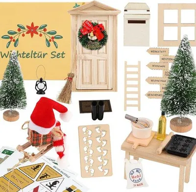 Produktbild von Weihnachts-Elfenhalter DIY Bastelset - Kreative Dekoration - Komplettes 21-teiligen Set - Mehrfarbig