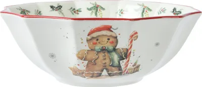 Produktbild von Müslischale 18,5x6,5cm Keramik mit Weihnachtsmotiv Weiß / Bunt