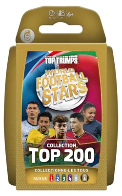 Image de Top Trumps : Les plus grandes stars du football mondial, pack de 200 cartes, jeu de cartes mettant en avant les joueurs les plus populaires