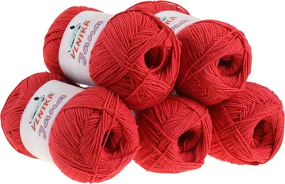 5 x 100g Strickgarn Jana rot