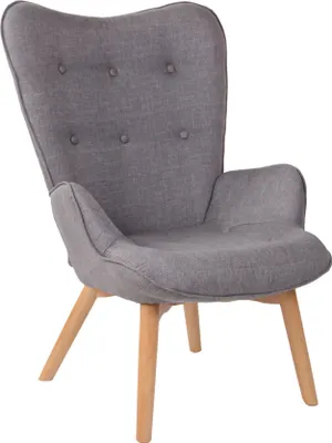 Produktbild von CLP Lounger Durham Stoff mit Buchenholz Gestell creme