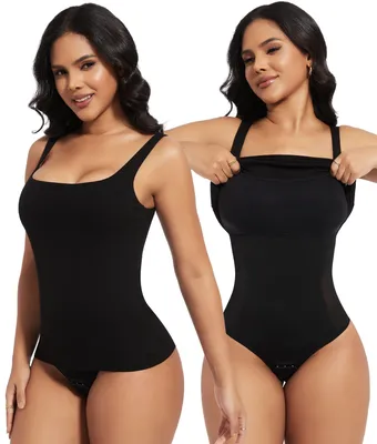 Immagine prodotto di Solidchoice - Canotta intera da donna con modellante e scollo a collo quadrato