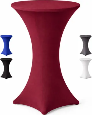Produktbild von Stehtischhusse Stretch für Bistrotisch mit 4 Fußlaschen elastisch  Ø 60-65x110-120 cm Bordeaux