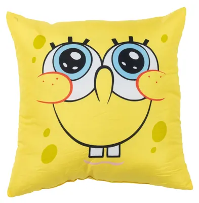 Produktbild von Spongebob Schwammkopf Kissen - Plüsch Dekokissen Zierkissen Kopfkissen Sitzkissen Gelb 40 x 40 cm