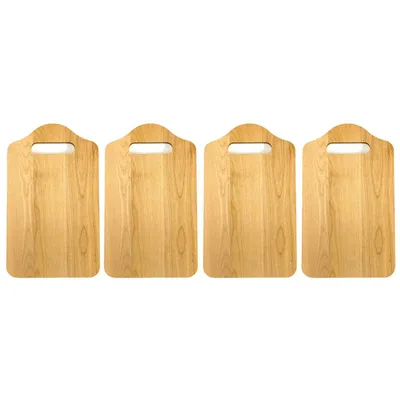 Produktbild von 4er Set Schneidebrett aus Naturholz 25x15x1cm Küchenbrett Holz Schneide Brett Servierbrett Brettchen Frühstücksbrett